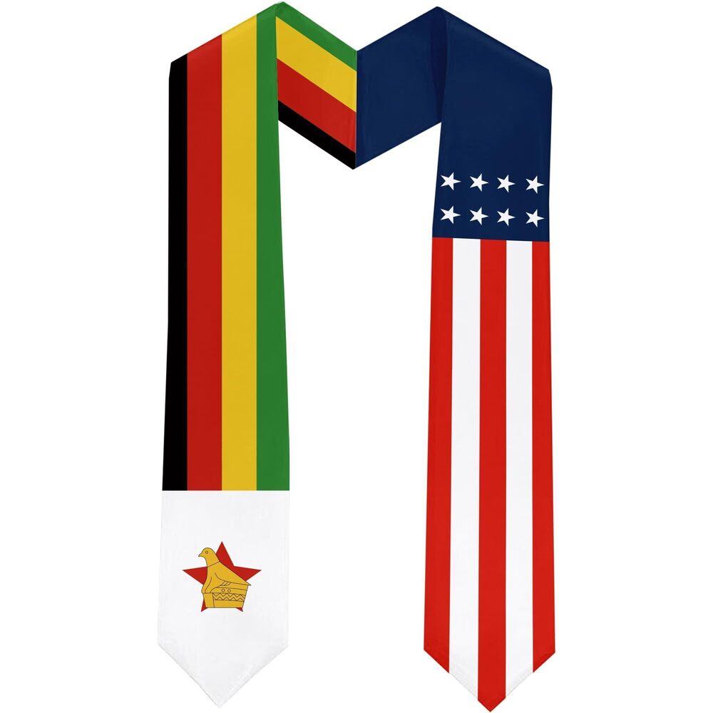 3491 Zimbabwe Flag International Students Graduation Sash Stole Scarves 180